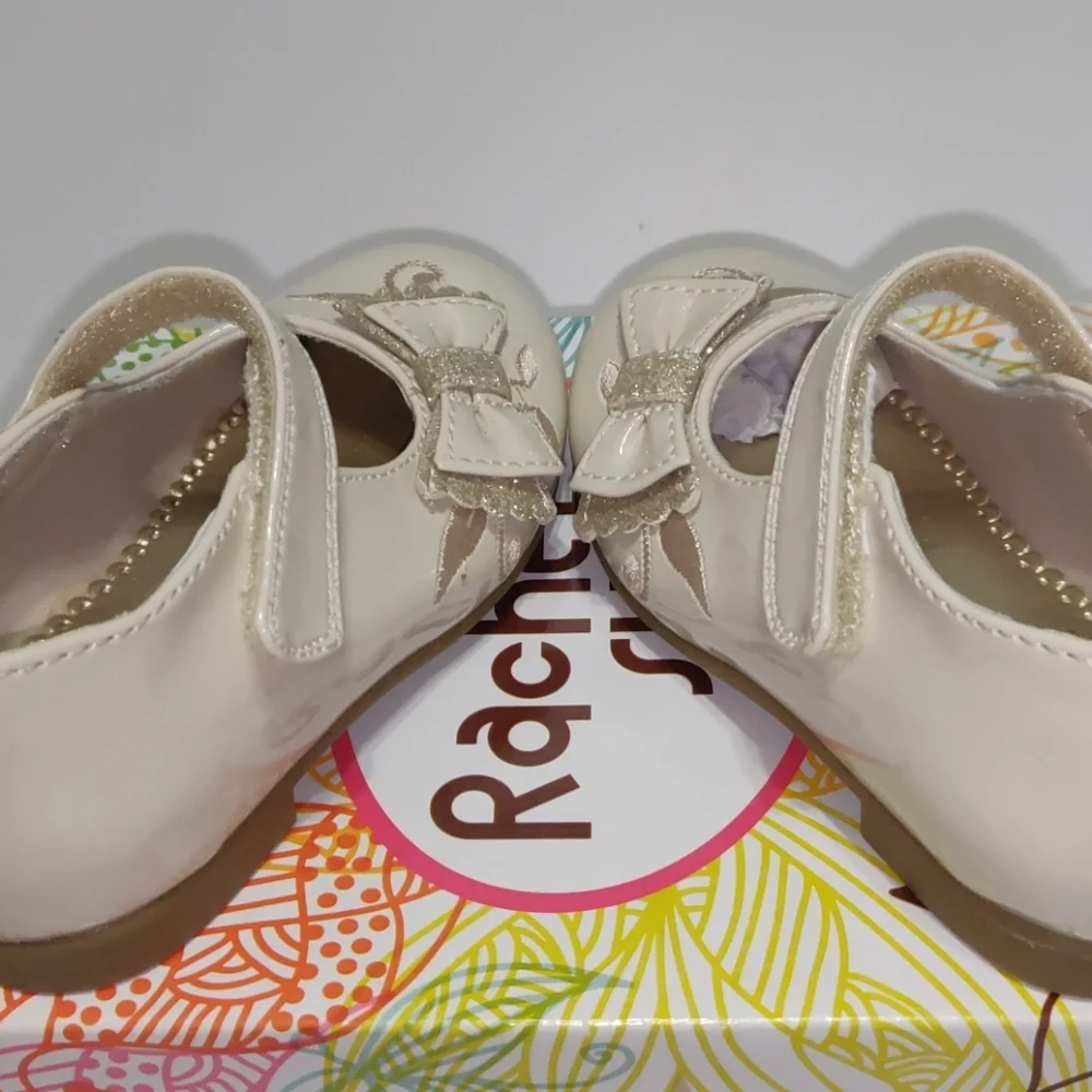 RACHEL SHOES LIL FARAH BONE PAT Size 5 Litle Girl